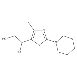 1-[4-Methyl-2-(piperidin-1-yl)-1,3-thiazol-5-yl]ethane-1,2-diol结构式