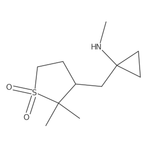 2,2-Dimethyl-3-{[1-(methylamino)cyclopropyl]methyl}-1lambda6-thiolane-1,1-dione结构式