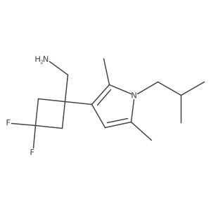 {1-[2,5-dimethyl-1-(2-methylpropyl)-1H-pyrrol-3-yl]-3,3-difluorocyclobutyl}methanamine Structure