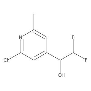 1-(2-Chloro-6-methylpyridin-4-yl)-2,2-difluoroethan-1-ol结构式