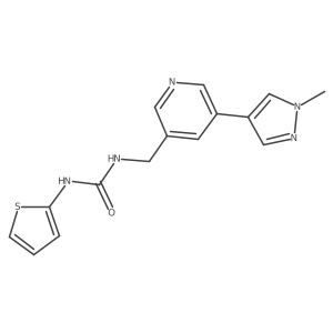 1-((5-(1-methyl-1H-pyrazol-4-yl)pyridin-3-yl)methyl)-3-(thiophen-2-yl)urea Structure