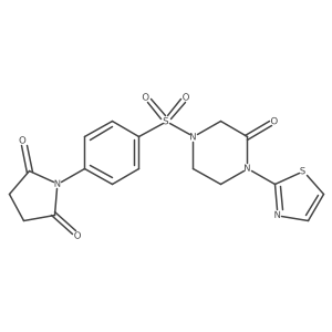 1-(4-((3-Oxo-4-(thiazol-2-yl)piperazin-1-yl)sulfonyl)phenyl)pyrrolidine-2,5-dione结构式