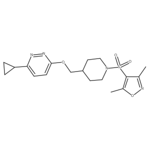 3-Cyclopropyl-6-({1-[(3,5-dimethyl-1,2-oxazol-4-yl)sulfonyl]piperidin-4-yl}methoxy)pyridazine Structure