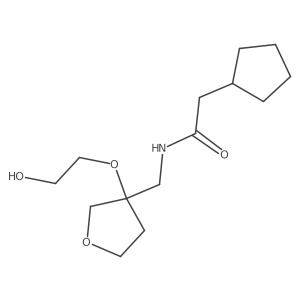 2-cyclopentyl-N-{[3-(2-hydroxyethoxy)oxolan-3-yl]methyl}acetamide结构式