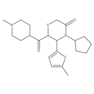 4-Cyclopentyl-6-(4-methylpiperazine-1-carbonyl)-5-(5-methylthiophen-2-yl)thiomorpholin-3-one Structure