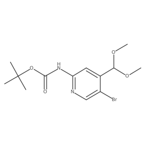 tert-butyl N-[5-bromo-4-(dimethoxymethyl)-2-pyridyl]carbamate Structure