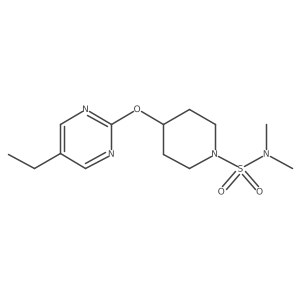 4-[(5-ethylpyrimidin-2-yl)oxy]-N,N-dimethylpiperidine-1-sulfonamide结构式