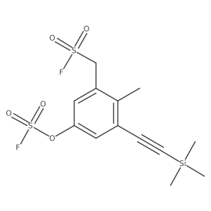 {5-[(Fluorosulfonyl)oxy]-2-methyl-3-[2-(trimethylsilyl)ethynyl]phenyl}methanesulfonyl fluoride结构式