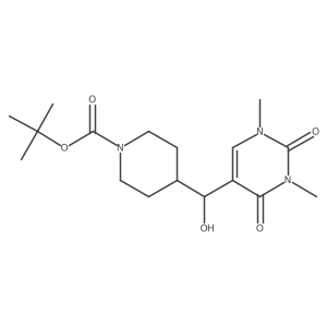 Tert-butyl 4-[(1,3-dimethyl-2,4-dioxo-1,2,3,4-tetrahydropyrimidin-5-yl)(hydroxy)methyl]piperidine-1-carboxylate结构式