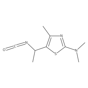 5-(1-isocyanatoethyl)-N,N,4-trimethyl-1,3-thiazol-2-amine结构式