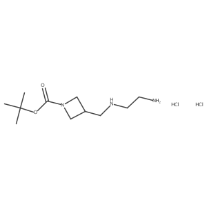 Tert-butyl 3-{[(2-aminoethyl)amino]methyl}azetidine-1-carboxylate dihydrochloride结构式