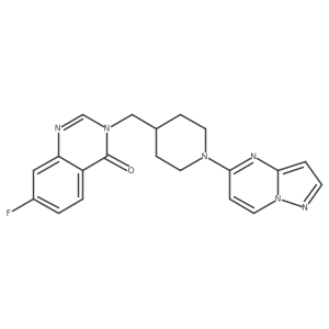 7-Fluoro-3-[(1-{pyrazolo[1,5-a]pyrimidin-5-yl}piperidin-4-yl)methyl]-3,4-dihydroquinazolin-4-one Structure