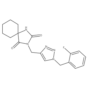 3-({1-[(2-fluorophenyl)methyl]-1H-1,2,3-triazol-4-yl}methyl)-1,3-diazaspiro[4.5]decane-2,4-dione Structure