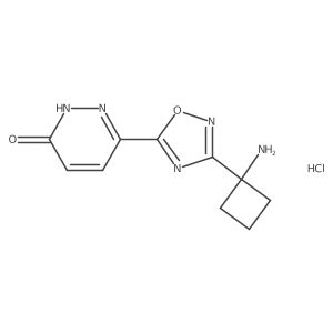 6-[3-(1-Aminocyclobutyl)-1,2,4-oxadiazol-5-yl]-2,3-dihydropyridazin-3-one hydrochloride结构式