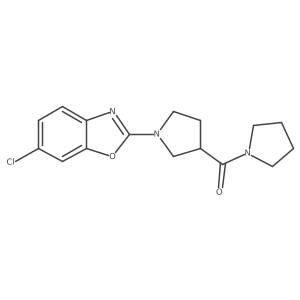 6-Chloro-2-[3-(pyrrolidine-1-carbonyl)pyrrolidin-1-yl]-1,3-benzoxazole结构式