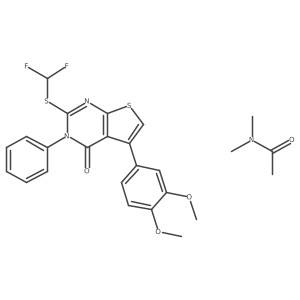 2-(difluoromethylsulfanyl)-5-(3,4-dimethoxyphenyl)-3-phenylthieno[2,3-d]pyrimidin-4-one;N,N-dimethylacetamide结构式