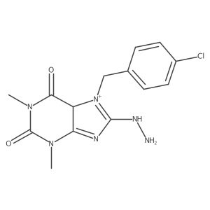 7-[(4-chlorophenyl)methyl]-8-hydrazinyl-1,3-dimethyl-5H-purin-7-ium-2,6-dione结构式
