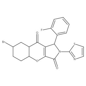 7-bromo-1-(2-fluorophenyl)-2-(1,3-thiazol-2-yl)-4a,5,6,7,8,8a-hexahydro-1H-chromeno[2,3-c]pyrrole-3,9-dione Structure
