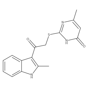 2-[(4-hydroxy-6-methylpyrimidin-2-yl)thio]-1-(2-methyl-1H-indol-3-yl)ethanone结构式