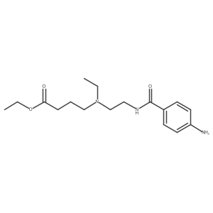 Ethyl 4-[2-[(4-aminobenzoyl)amino]ethyl-ethylamino]butanoate结构式