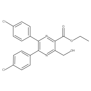 Ethyl 5,6-bis(4-chlorophenyl)-3-(hydroxymethyl)pyrazine-2-carboxylate结构式