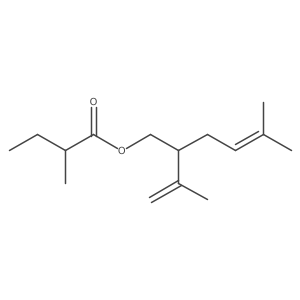 (S)-5-Methyl-2-(prop-1-en-2-yl)hex-4-en-1-yl (S)-2-methylbutanoate结构式