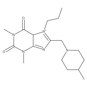 1,3-dimethyl-8-[(4-methylpiperidin-1-yl)methyl]-7-propyl-5H-purin-7-ium-2,6-dione结构式