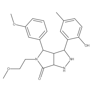 3-(2-Hydroxy-5-methylphenyl)-5-(2-methoxyethyl)-4-(3-methoxyphenyl)-1,2,3,3a,4,6a-hexahydropyrrolo[3,4-c]pyrazol-6-one结构式