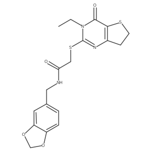 N-[(2H-1,3-benzodioxol-5-yl)methyl]-2-({3-ethyl-4-oxo-3H,4H,6H,7H-thieno[3,2-d]pyrimidin-2-yl}sulfanyl)acetamide Structure