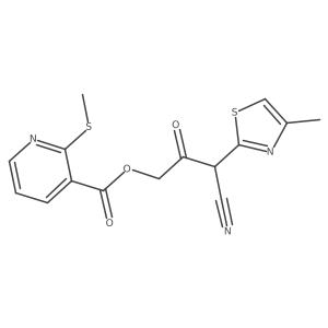 3-Cyano-3-(4-methyl-1,3-thiazol-2-YL)-2-oxopropyl 2-(methylsulfanyl)pyridine-3-carboxylate结构式