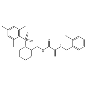 N1-(2-chlorobenzyl)-N2-((3-(mesitylsulfonyl)-1,3-oxazinan-2-yl)methyl)oxalamide结构式