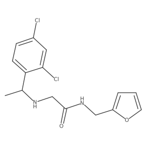 2-{[1-(2,4-dichlorophenyl)ethyl]amino}-N-[(furan-2-yl)methyl]acetamide结构式