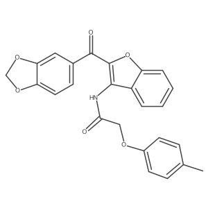 N-[2-(2H-1,3-Benzodioxole-5-carbonyl)-1-benzofuran-3-YL]-2-(4-methylphenoxy)acetamide Structure