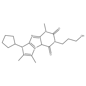 6-cyclopentyl-2-(3-hydroxypropyl)-4,7,8-trimethyl-9aH-purino[7,8-a]imidazol-9-ium-1,3-dione Structure