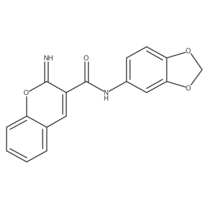 N-(2H-1,3-benzodioxol-5-yl)-2-imino-2H-chromene-3-carboxamide结构式