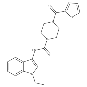 N-(1-ethyl-1H-indol-3-yl)-4-(furan-2-carbonyl)piperazine-1-carboxamide结构式