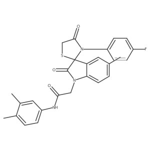 N-(3,4-dimethylphenyl)-2-(3'-(4-fluorophenyl)-5-methyl-2,4'-dioxospiro[indoline-3,2'-thiazolidin]-1-yl)acetamide Structure