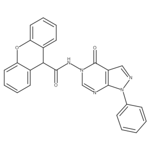 N-{4-oxo-1-phenyl-1H,4H,5H-pyrazolo[3,4-d]pyrimidin-5-yl}-9H-xanthene-9-carboxamide结构式
