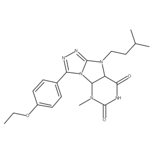 8-(4-Ethoxyphenyl)-1-methyl-5-(3-methylbutyl)-4a,9a-dihydropurino[8,9-c][1,2,4]triazole-2,4-dione结构式