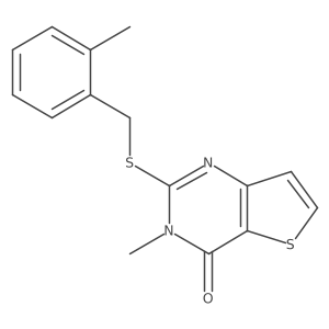 3-methyl-2-[(2-methylbenzyl)sulfanyl]thieno[3,2-d]pyrimidin-4(3H)-one Structure
