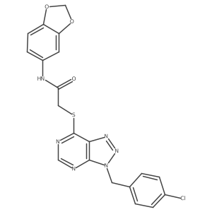 N-(benzo[d][1,3]dioxol-5-yl)-2-((3-(4-chlorobenzyl)-3H-[1,2,3]triazolo[4,5-d]pyrimidin-7-yl)thio)acetamide Structure