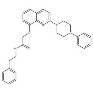 N-phenethyl-2-((2-(4-phenylpiperazin-1-yl)quinolin-8-yl)oxy)acetamide结构式