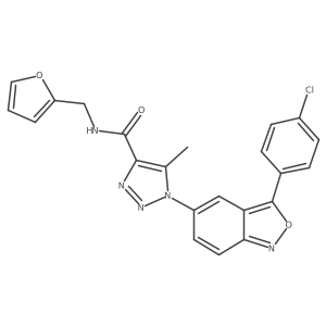 1-(3-(4-chlorophenyl)benzo[c]isoxazol-5-yl)-N-(furan-2-ylmethyl)-5-methyl-1H-1,2,3-triazole-4-carboxamide结构式