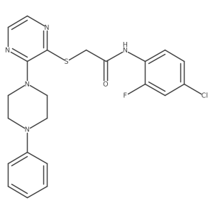 N-(4-chloro-2-fluorophenyl)-2-{[3-(4-phenylpiperazin-1-yl)pyrazin-2-yl]sulfanyl}acetamide结构式