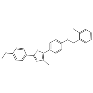 5-(6-((2-Fluorobenzyl)thio)pyridazin-3-yl)-2-(4-methoxyphenyl)-4-methylthiazole结构式