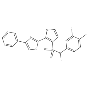 N-(3-fluoro-4-methylphenyl)-N-methyl-2-[3-(pyridin-3-yl)-1,2,4-oxadiazol-5-yl]thiophene-3-sulfonamide结构式