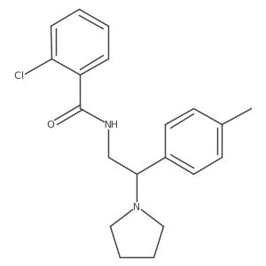 2-chloro-N-[2-(4-methylphenyl)-2-(pyrrolidin-1-yl)ethyl]benzamide结构式