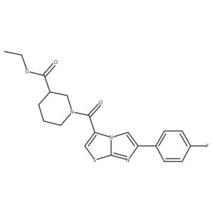 Ethyl 1-(6-(4-fluorophenyl)imidazo[2,1-b]thiazole-3-carbonyl)piperidine-3-carboxylate结构式