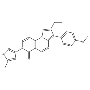 2-ethyl-3-(4-methoxyphenyl)-7-(5-methyl-4H-1,2,4-triazol-3-yl)pyrazolo[1,5-a]pyrido[3,4-e]pyrimidin-6(7H)-one结构式