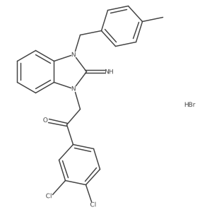 1-(3,4-Dichlorophenyl)-2-[2,3-dihydro-2-imino-3-[(4-methylphenyl)methyl]-1H-benzimidazol-1-yl]ethanone Hydrobromide Structure